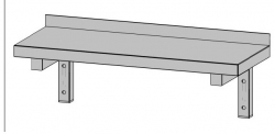 Nerezová nástěnná police jednopatrová,  délka 1900 mm