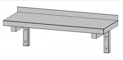 Nerezová nástěnná police jednopatrová (šířka 250 mm)