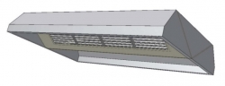 Nerezová závěsná digestoř s tukovými filtry (šířka B 1800 mm) 