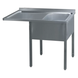 REDFOX Stůl mycí 120x70x90 - 1x dřez 50x40x30 odkapávací plocha levá | REDFOX - MSJOL/M 7012
