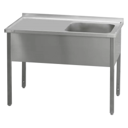 REDFOX Stůl mycí 120x60x90 - 1x dřez 50x40x30 odkapávací plocha levá | REDFOX - MSJOL 6012