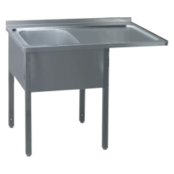 REDFOX Stůl mycí 140x70x90 - 1x dřez 50x40x30 odkapávací plocha pravá | REDFOX - MSJOP/M 7014