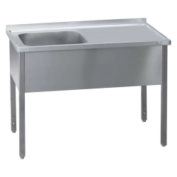 REDFOX Stůl mycí 120x60x90 - 1x dřez 50x40x30 odkapávací plocha pravá | REDFOX - MSJOP 6012