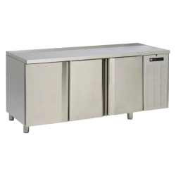 RM GASTRO Stůl chladicí elektrický GN1/1, 3 dveře, deska bez lemu, nerez 230V | RM - SCH 3D DH