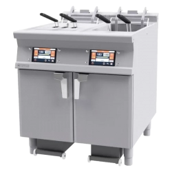 RM GASTRO Fritéza elektrická 18+18 l automatická 7" displej, filtrace, zdvih | RM - F2/18-98ETDPS