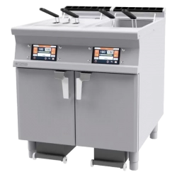 RM GASTRO Fritéza elektrická 18+18 l automatická 7" displej, filtrace | RM - F2/18-78ETDP
