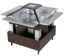 SALÁTOVÝ BAR CENTRÁLNÍ VYHŘÍVANÝ SBCM 40 C - MOTOROVÝ ZDVIH - WENGE