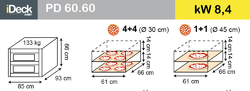 PEC NA PIZZU PD 60.60, 2 KOMORY - ELEKTRICKÁ