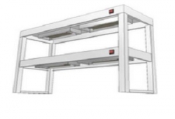 Nerezový stolový nástavec dvoupatrový s infraohřevem (šířka 400 mm),  délka 2000 mm