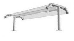 Nerezová stolová nástavba středová,  délka 800 mm