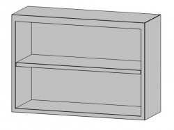Nerezová skříňka otevřená s policí,  délka 1300 mm