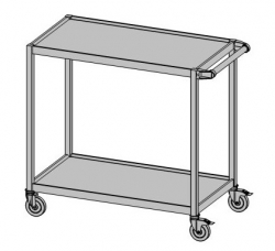 Nerezový servírovací vozík dvoupatrový,  délka 1000 mm