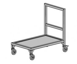 Nerezový plošinový vozík,  délka 700 mm