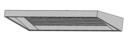 Nerezová nástěnná digestoř bez filtrů zkosená ,  délka 1400 mm