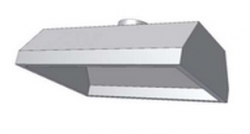 Nerezová závěsná digestoř bez filtrů (šířka B 1800 mm),  délka 2400 mm