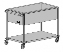 Nerezový výdejní vozík s ohřevem vanový + dělící lišty zdarma !
