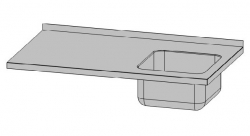 Nerezová pracovní deska s dřezem (šířka 600 mm)