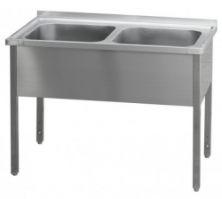 MSD-120x60x90(50x50x30)Stůl mycí dvoudřez