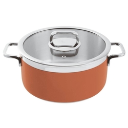 KASTROL VYSOKÝ S POKLICÍ, objem 5,4 l, oranžová