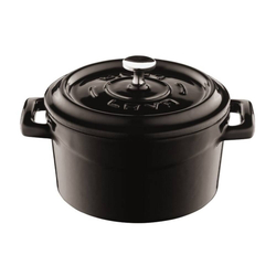 MINI KASTROL KULATÝ S POKLICÍ LITINA - PRŮMĚR 10 CM - ČERNÁ