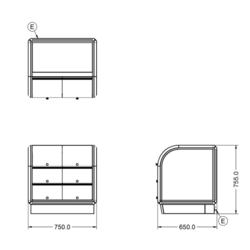 VITRÍNA STOLNÍ  VYHŘÍVANÁ C6H/75S - MODULOVÁ SAMOOBSLUŽNÁ