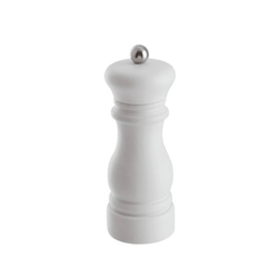 MLÝNEK NA SŮL, zn. ARTHUR KRUPP, výška 16 cm, bukové dřevo, matná bílá