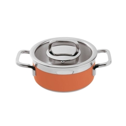 KASTROL VYSOKÝ S POKLICÍ, objem 1,6 l, oranžová