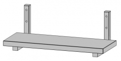 Nerezová police nástěnná se zvýšenou nosností (šířka 300 mm)