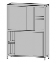 Nerezová skříň dvojitá s posuvnými dvířky - kopie,  délka 1100 mm