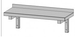 Nerezová nástěnná police jednopatrová - kopie,  délka 2000 mm