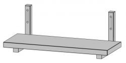 Nerezová police nástěnná se zvýšenou nosností (šířka  00 mm) - kopie,  délka 600 mm