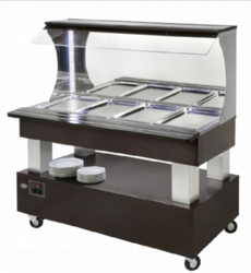 SALÁTOVÝ BAR PŘÍSTĚNNÝ VYHŘÍVANÝ SBM 40 C - WENGE