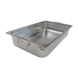 REDFOX Gastronádoba děrovaná GN 1/1 - 100 ucha zasouvací nerezová | REDFOX - GND 1/1-100 U