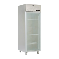 RM GASTRO Skříň chladicí 650 l, LED osvětlení, prosklená, GN 2/1, nerez | RM - LS 70 G
