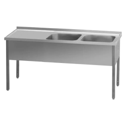 REDFOX Stůl mycí 210x60x90 - 2x dřez 60x50x30 odkapávací plocha levá | REDFOX - MSDOL 6021