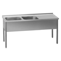 REDFOX Stůl mycí 210x60x90 - 2x dřez 60x50x30 odkapávací plocha pravá | REDFOX - MSDOP 6021