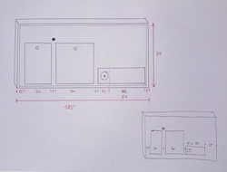 Nerezový výčepní stůl s dřezem a odkapem a neutrální vanou (dle náčrtu)  