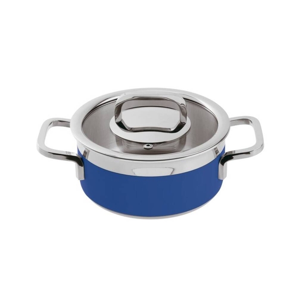 KASTROL VYSOKÝ S POKLICÍ, objem 3,1 l, modrá