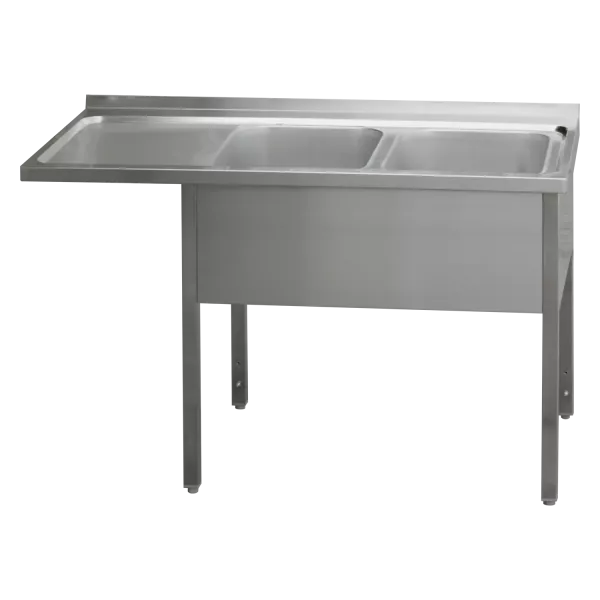 REDFOX Stůl mycí 210x70x90 - 2x dřez 60x50x30 odkapávací plocha levá | REDFOX - MSDOL/M 7021